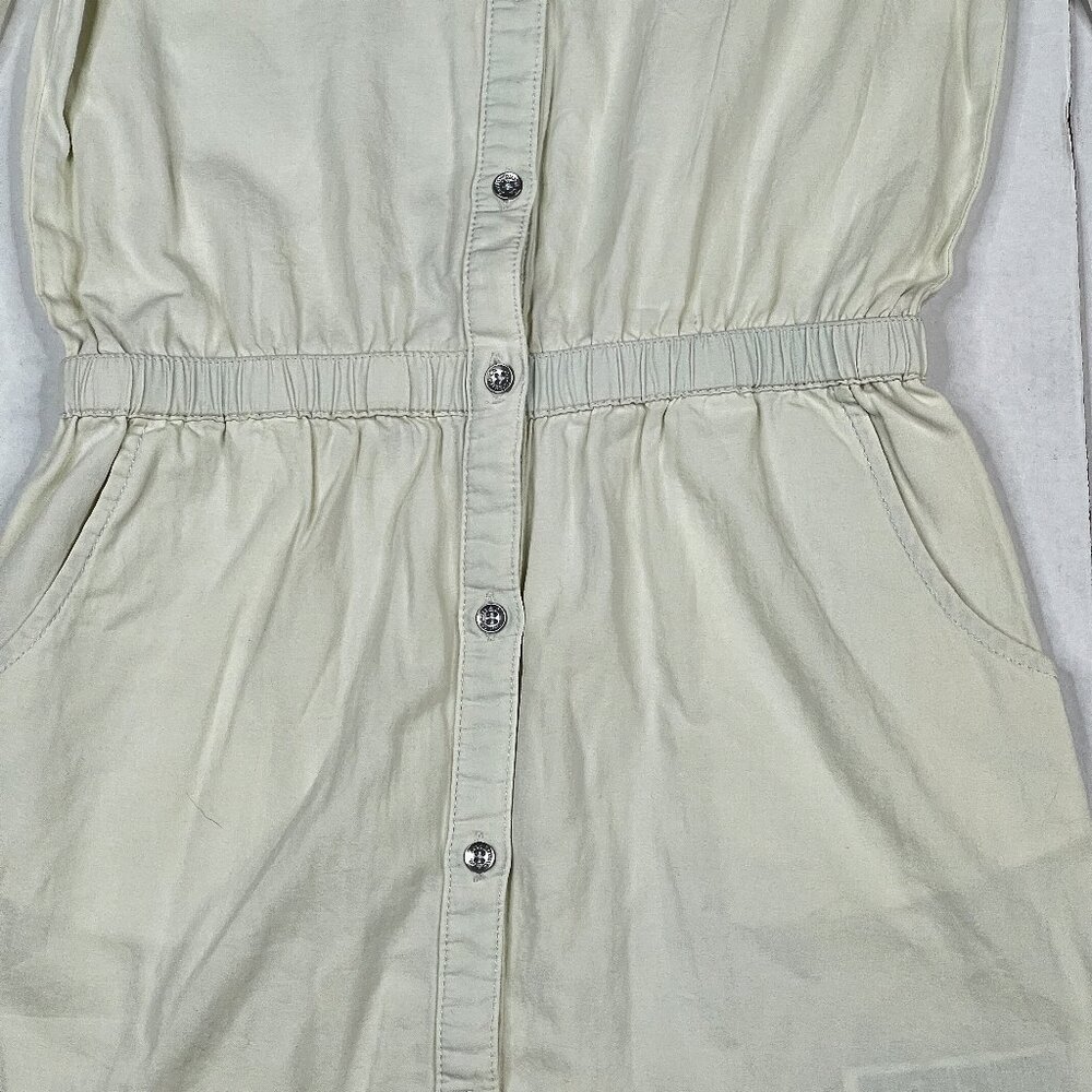 Levi's Girls' Off-White Cotton Button-Down Shirt Dress Pocket Sz M 10-12 - NWOT - Picture 6 of 12